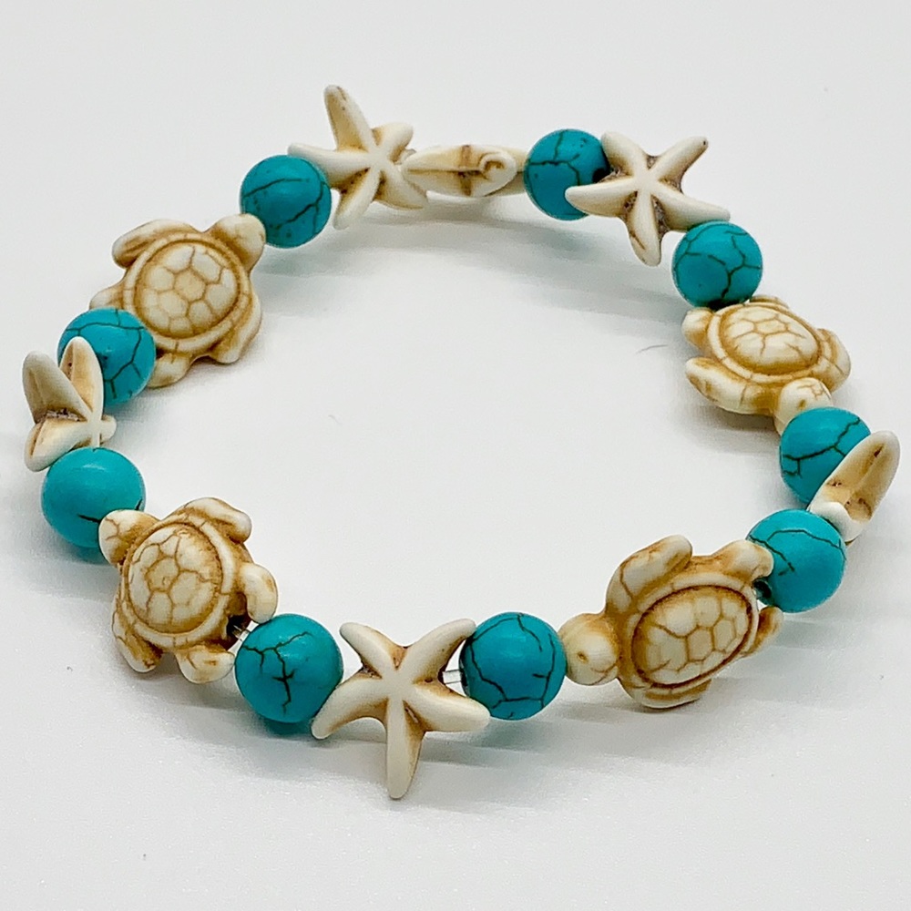 Turquoise and white turquoise bracelet - Picture 2 of 2